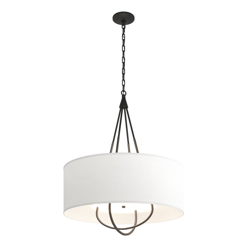 Loop 4 - Light Chandelier, Black, Natural Anna, Dark Smoke