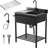 Freestanding Stainless Steel Utility Sink Laundry/Kitchen Sink with Faucet & Draining Rack