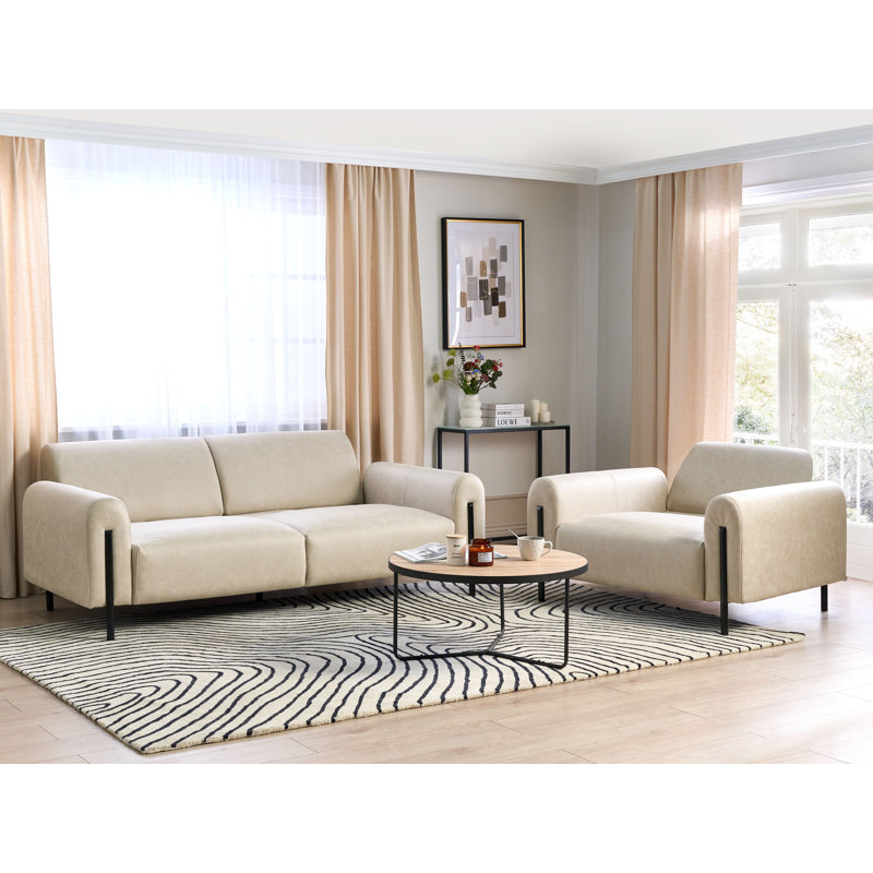 Damarc 2 - Piece Faux Leather Living Room Set, Beige