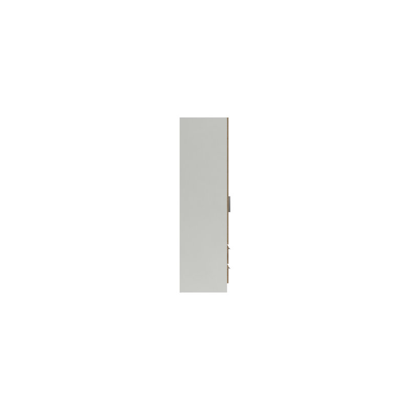 Harvey-Lee 2 Door Manufactured Wood Wardrobe, White/Natural Rustic Oak