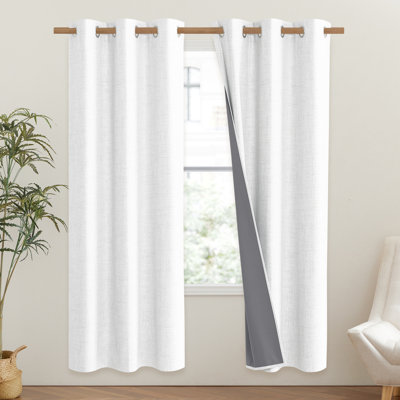 100% Blackout Curtain for Bedroom & Living Room Thermal Insulated Privacy Room Darkening Drapes, 2 Panels