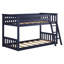 Lit superposé simple au-dessus de simple en bois massif avec échelle intégrée de 42,5 po Johann-856859471