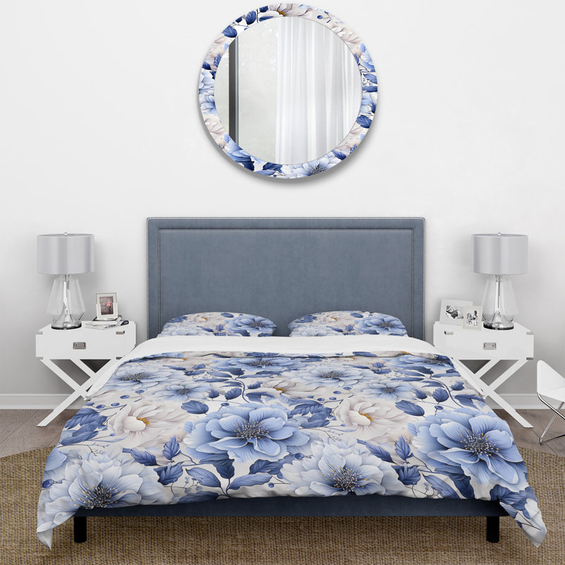 Ensemble de housse de couette Artistic Blue Essence, Housse de couette pour très grand lit et 2 très