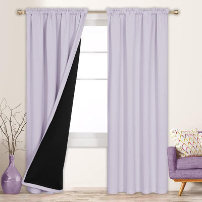 Deconovo 100 Percent Blackout with Liner Rod Pocket Curtain Panel Pair