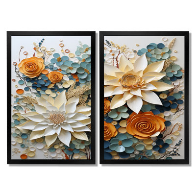 «White Succulents Flowers Serene Succulents - Succulent Art sur toile, art mural floral blanc 2 pièces