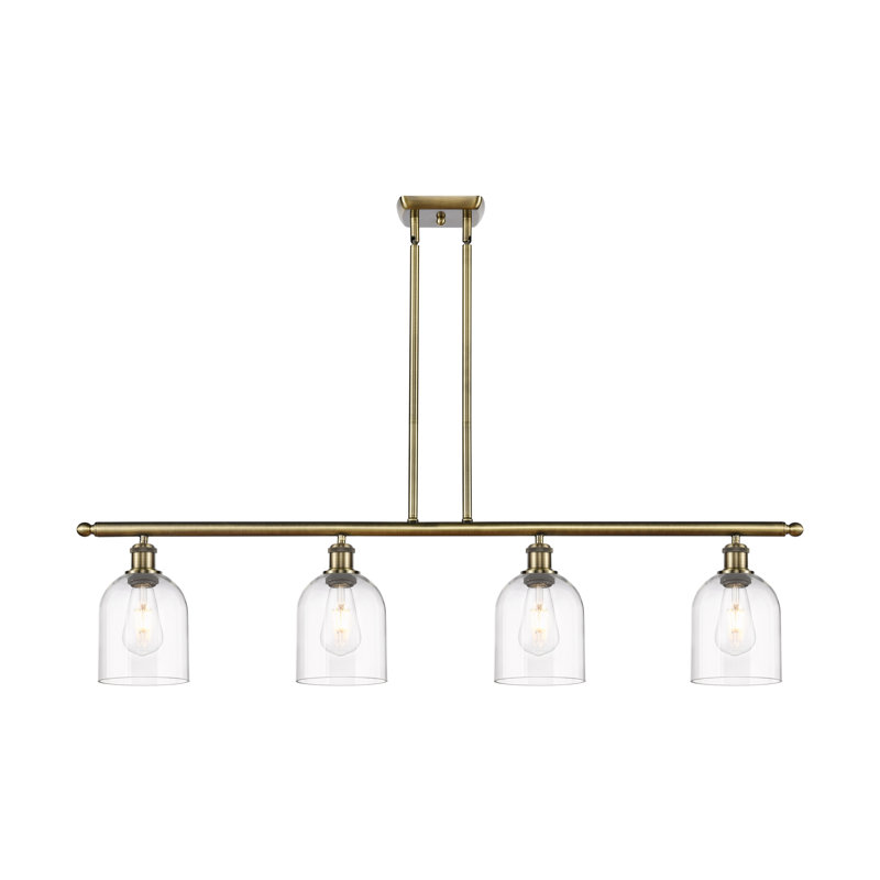 Odaniel 4 - Light Kitchen Island Pendant, Clear, Antique Brass