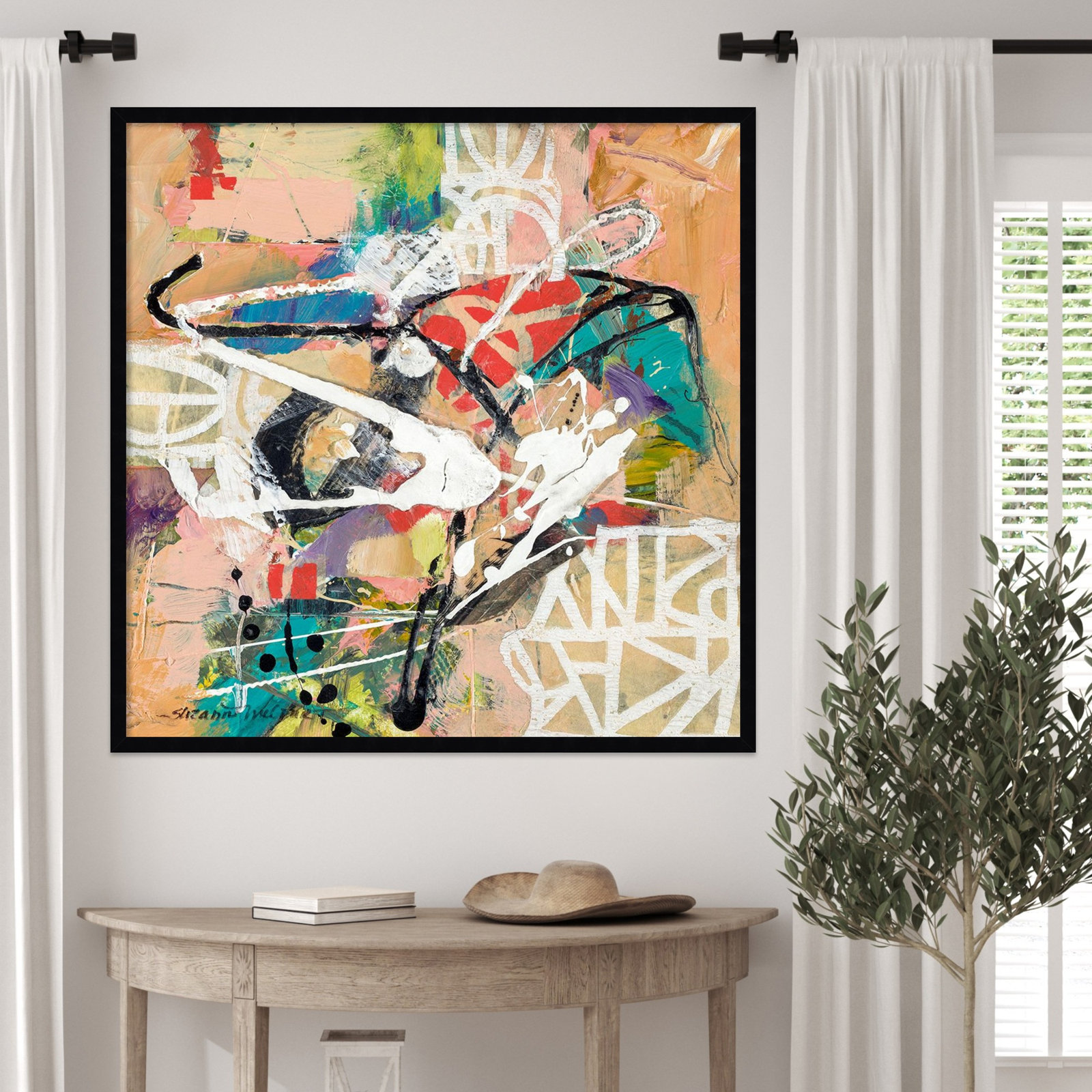 Talk 2 Me by Sutter Wood Framed Wall Art Print, 33" H x 33" W, Black