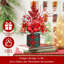 Décoration de Noël pour arbre de Noël avec mini décorations de sapin de table artificielles avec ornements des fêtes, pomme de pin et baies pour la maison