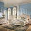 Table de chevet 2 tiroirs Pearl White avec pieds Queen Anne