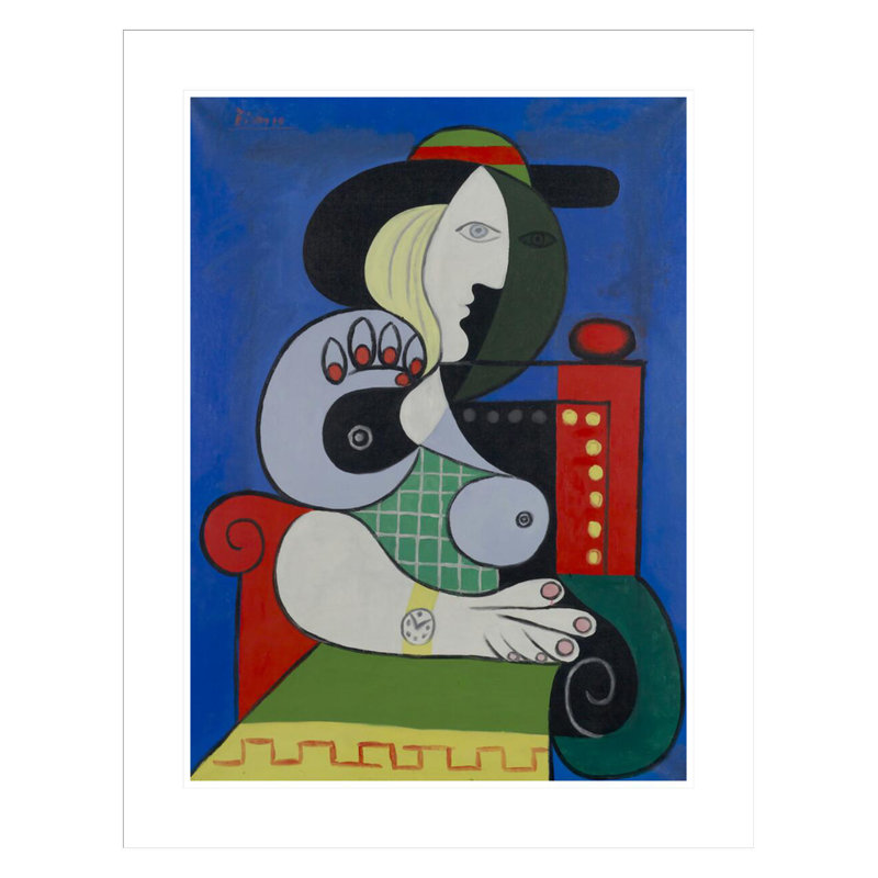 (Femme avec une montre) par Pablo Picasso, impression giclée sur cadre, H 29,5 po x l 23,2 po