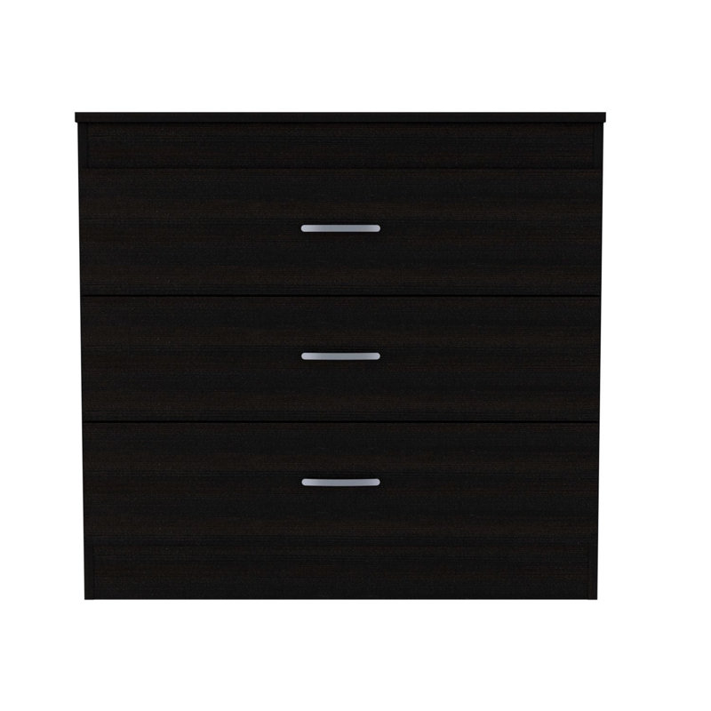 Commode 32 po à trois tiroirs noire, Noir