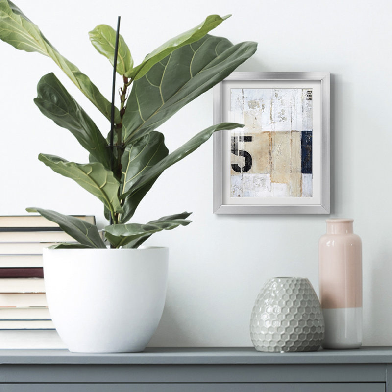 Printed Copper Orbit IV, reproduction encadrée, Papier avec cadre argenté, Blanc