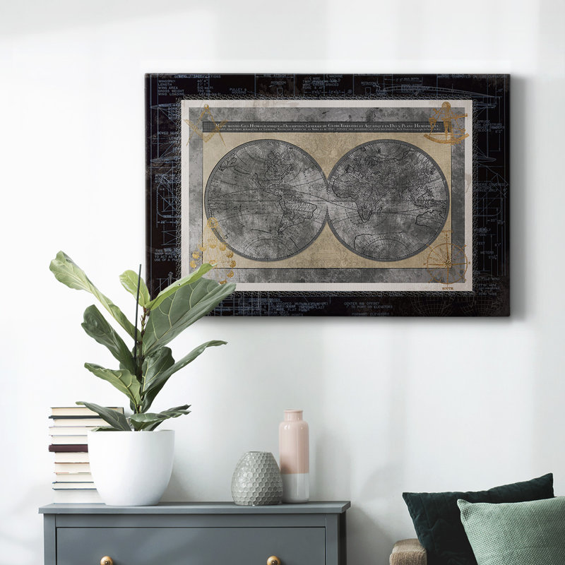 «Night World Blueprint», toile tendue avec châssis, H 40 po x l 60 po