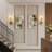 Armed Wall Sconces Light with Cylinder Glass Shade Wallchiere