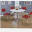 Chaises d'appoint rembourrées rouges et chromées (ensemble de 2)
