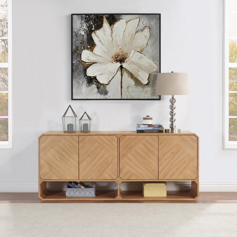 Buffet en bois massif 68,5 po Parker, Naturel