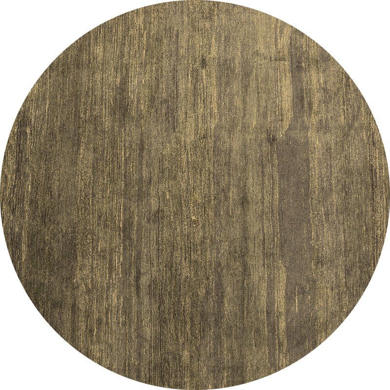 Tapis contemporains brun lavable à la machine 2734, Rond 8 pi