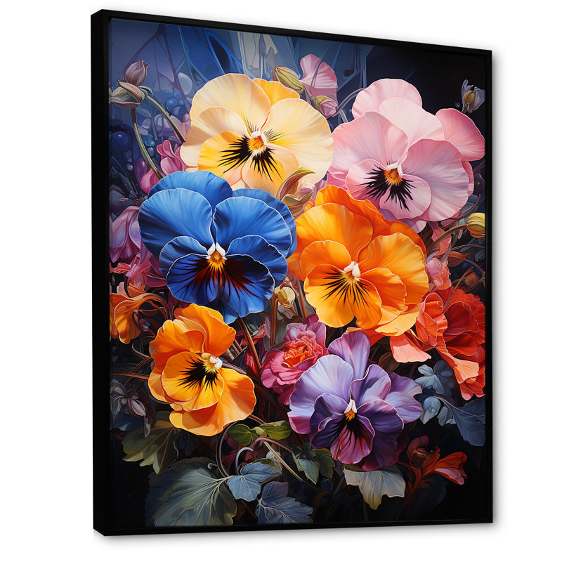 Pensées tropicales Urban Oasis II, Cadre flottant noir, H 20 po x l 12 po x P 1 po