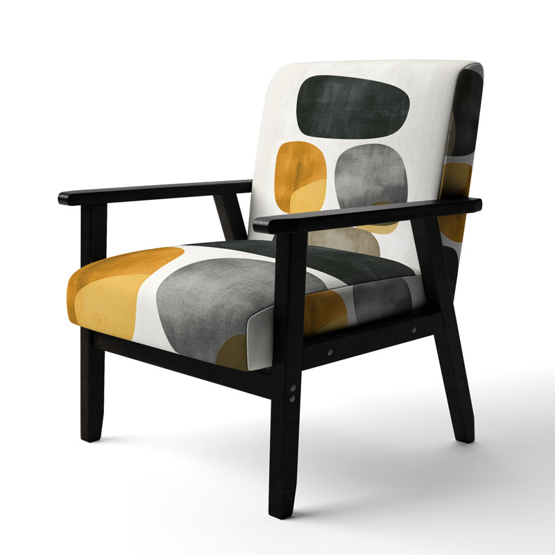 Chaise d'appoint Spiritual Stone, Accoudoirs carrés noirs