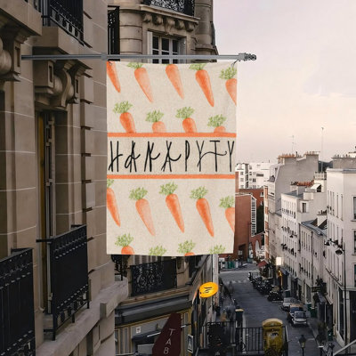 Happy Carrot Pattern Flag, 70 x 47 inch, for Seasonal Decoration, Home Decor