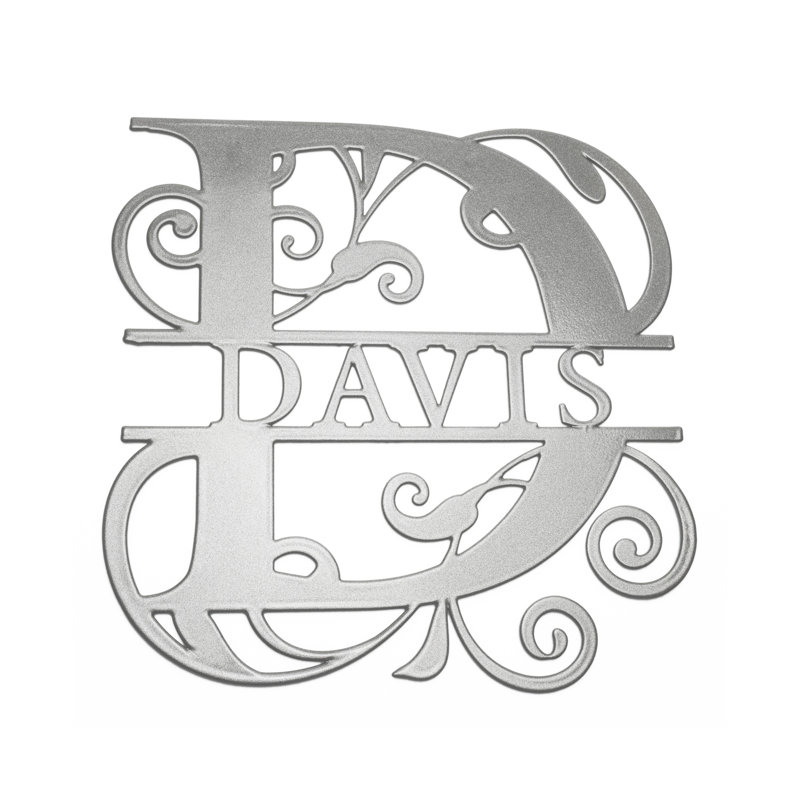 Décoration murale Arimentha, Gris clair, H 12 po x l 12 po x P 0,06 po, Lettre D