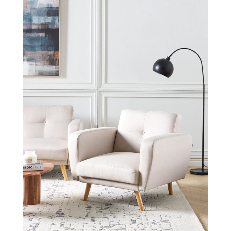 FLORLI Upholstered Convertible Chair, Beige