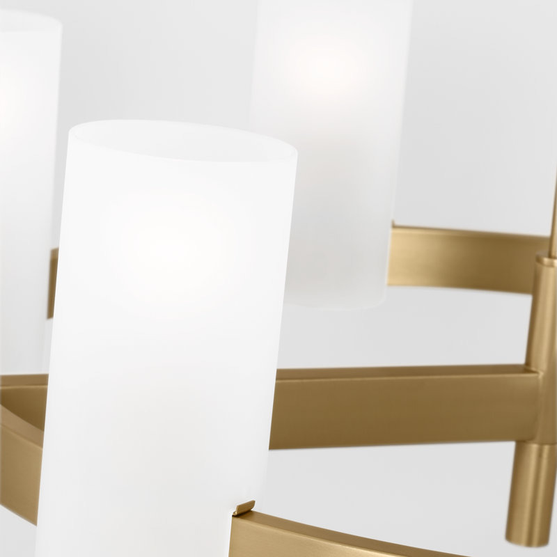 Grand lustre Rhode, H 8,5 po x l 30 po x P 30 po, Laiton satiné