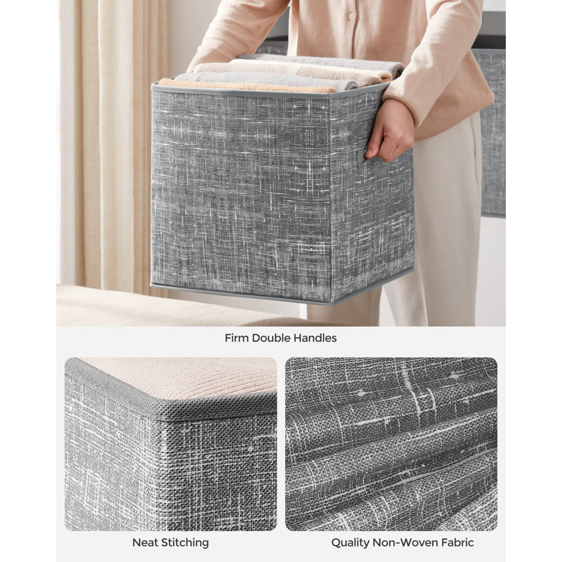 Hokku Designs Fabric Decorative Basket, Gray