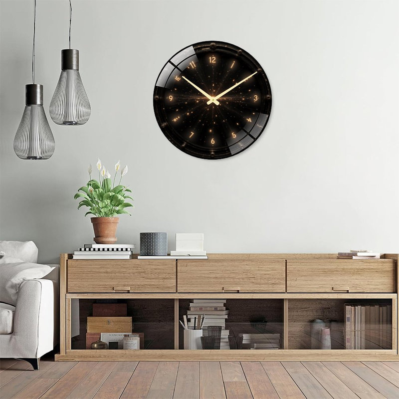 Horloge murale rétro élégante en verre 24 po