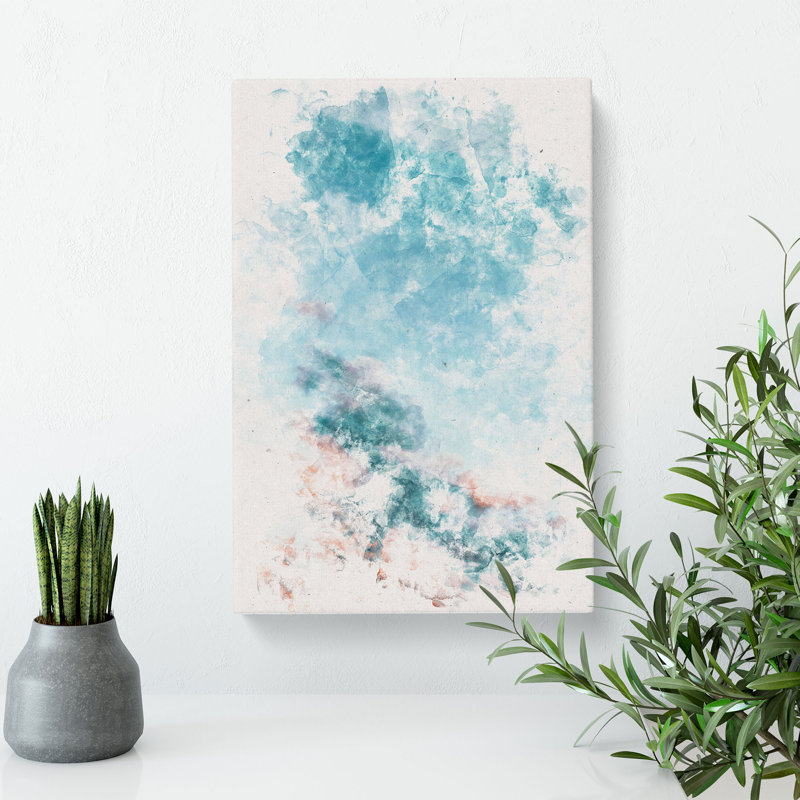 Peach Kissed Clouds - Wrapped Canvas, 50cm H x 35cm W x 3cm D