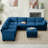7-Piece Upholstered Corduroy Sectional-1228022336
