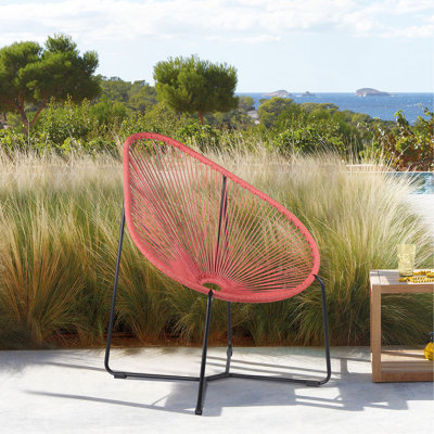 Chaise longue d'extérieur en acier avec corde Lirren Papasan