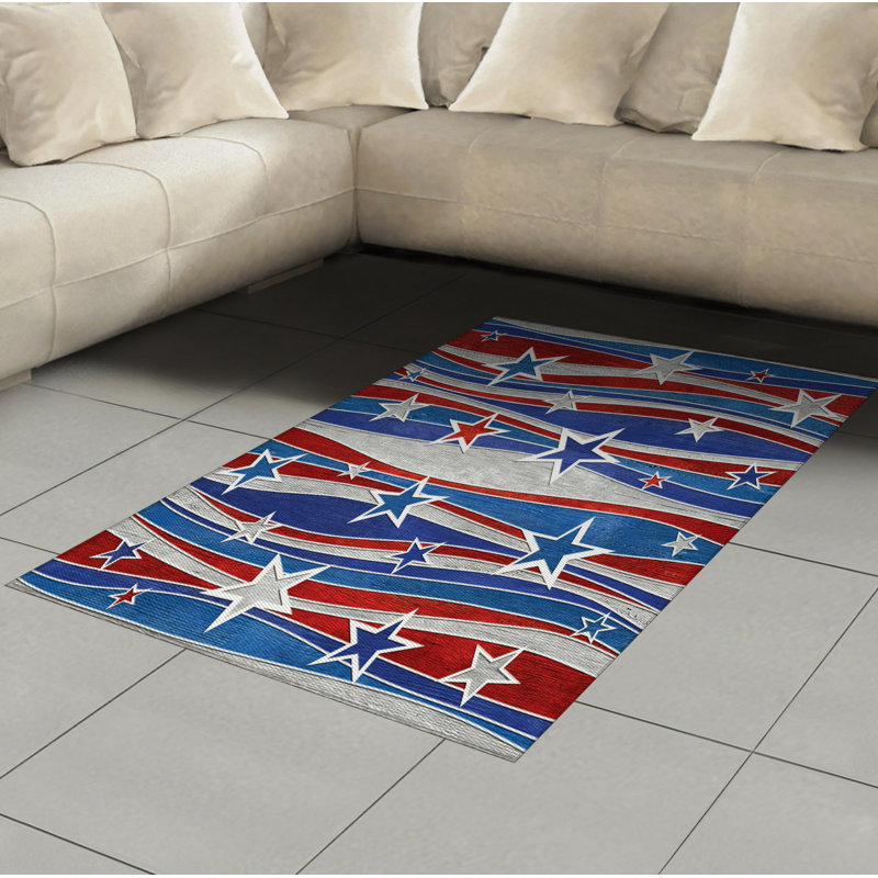 United States High Density Long Fiber Poly Threads Decorative Area Rug Carpet, Rectangle 4' x 5'8"