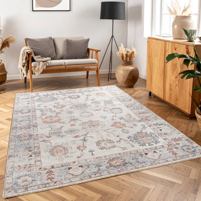 Tapis multicolore, 5 pi 3 po X 7 po, pour tapis à circulation élevée, teinté, sous les meubles avec 100% de poils, douceur semblable au nuage, vestibules appropriés