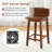 24.5" Counter Height Bar Stools With Footrest Solid Rubber Wood Legs-1469632333