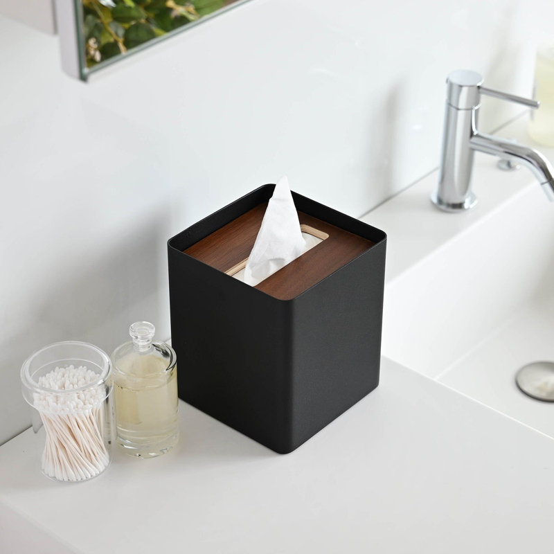 Boîte à mouchoirs réutilisable Yamazaki Home, Noir