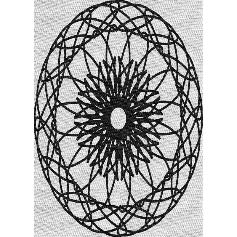 Tapis noir/gris tissé à la machine, Rectangle 2 pi x 4 pi