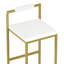 Tabouret de bar 2 places en velours blanc crème avec dossier bas et espace polyvalent pour les espaces de travail Sièges modernes et confortables Bases rectangulaires dorées