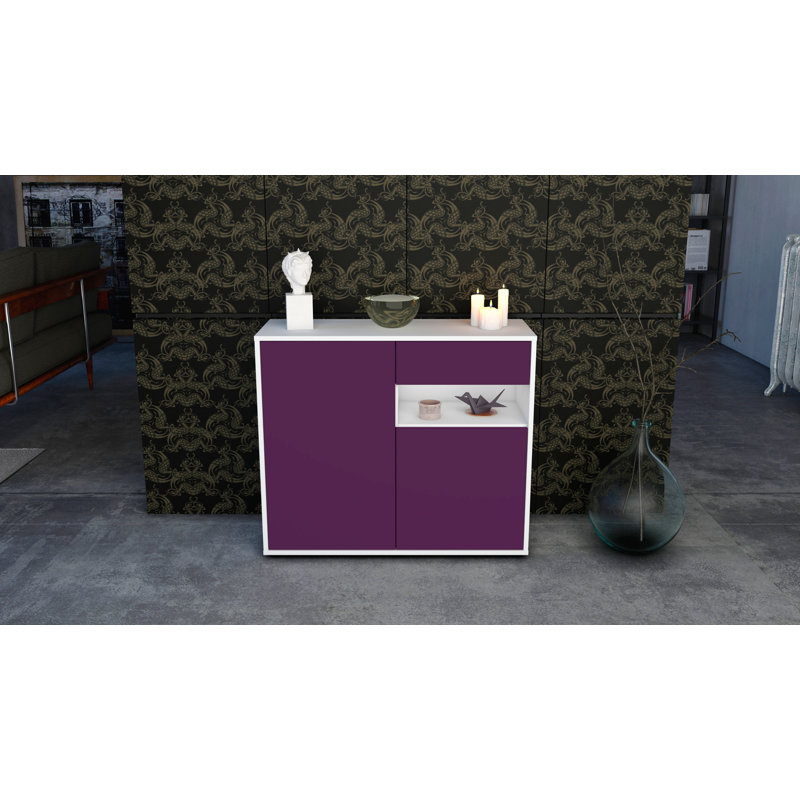 Rayburn 92cm Sideboard, White/Purple