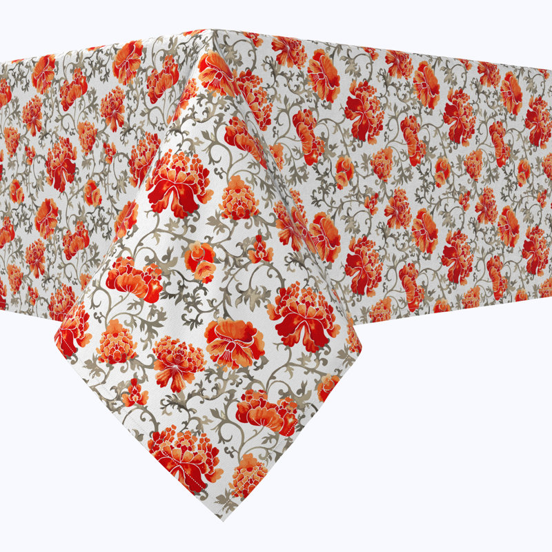 Rectangular Tablecloth, 100% Cotton, Floral 205, 104" x 60"