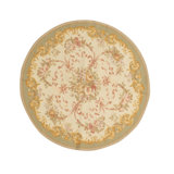 Wool Oriental Area Rug in Ivory/Light Green