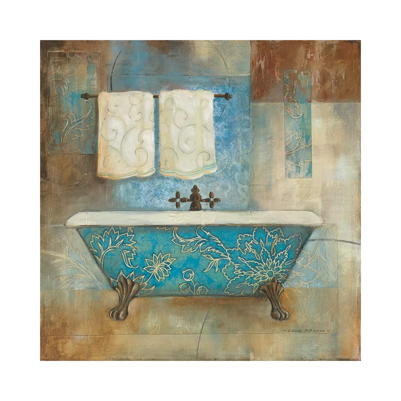 Aqua Spa I by Carol Robinson - Painting on Canvas, 30.48 cm H x 30.48 cm W, Wrapped Canvas