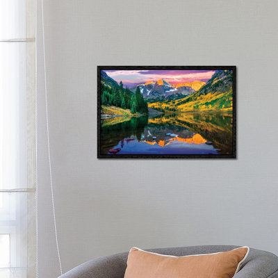 Rise and Shine, Maroon Bells, Aspen Colourado 1 Piece Wall Art on Canvas