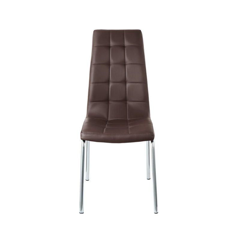 Tufted Upholstered Side Chair, Brown