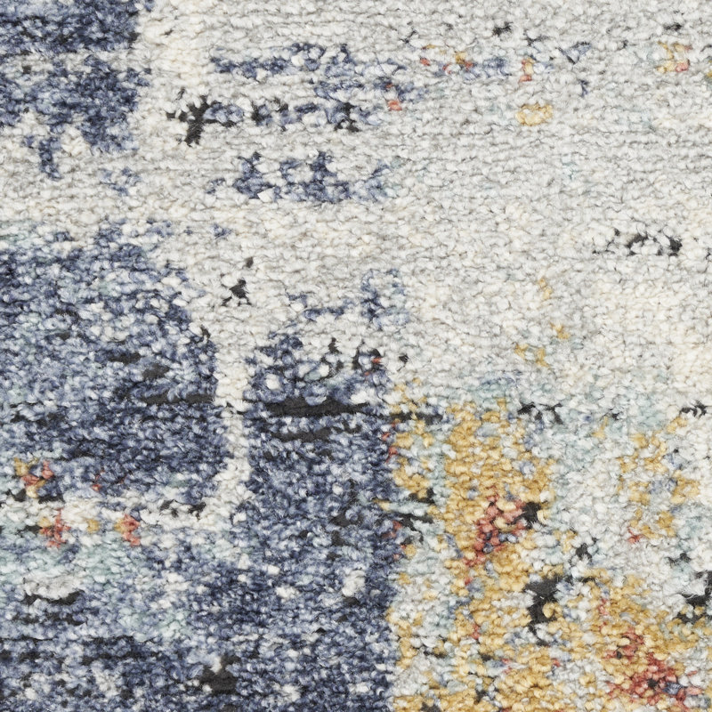 Wrought Studio™ Motion 5'3" x 7' Blue Multicolor Modern Indoor Rug