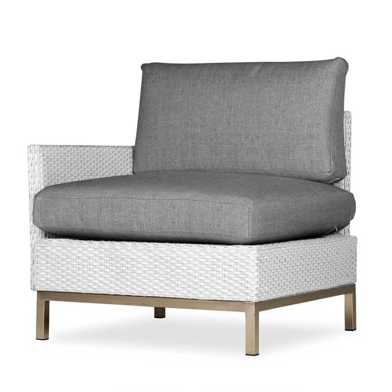 Elements Outdoor One Arm Lounge Chair, Cottage Pepper, White