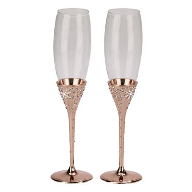 Personalization Mall 2 - Piece 5oz. Glass Flute Stemware Set & Reviews