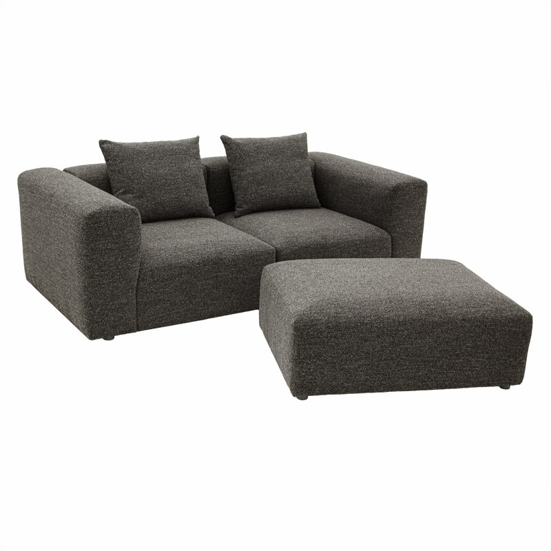 3 Seater Sofa & Chaise, Grey 