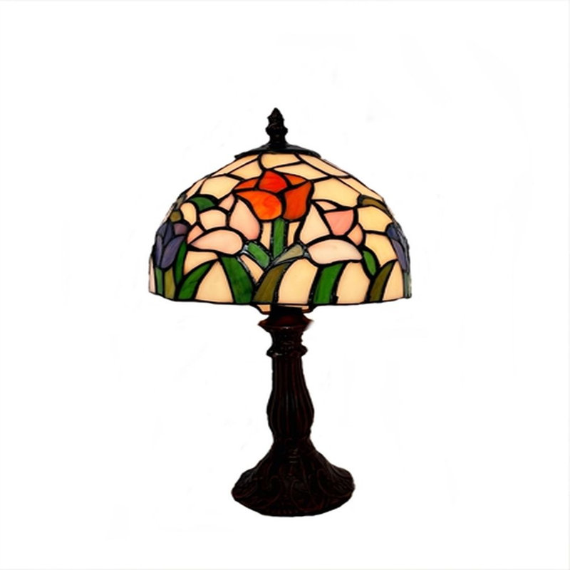 Lampe de table style vitrail fleurs en fleurs Tiffany