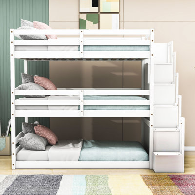 Fackelman Kids Twin Over Twin Over Twin Bunk Bed
